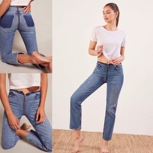 Reformation Zip Crop Straight Leg in Celtic